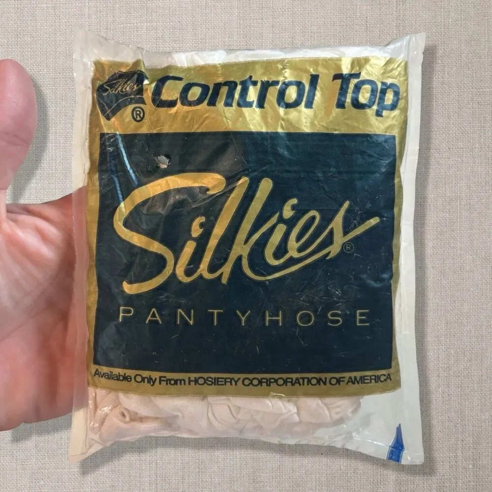 Vintage Silkies Pantyhose Lot of 3 Queen White Control Top Shapely TLC NOS USA